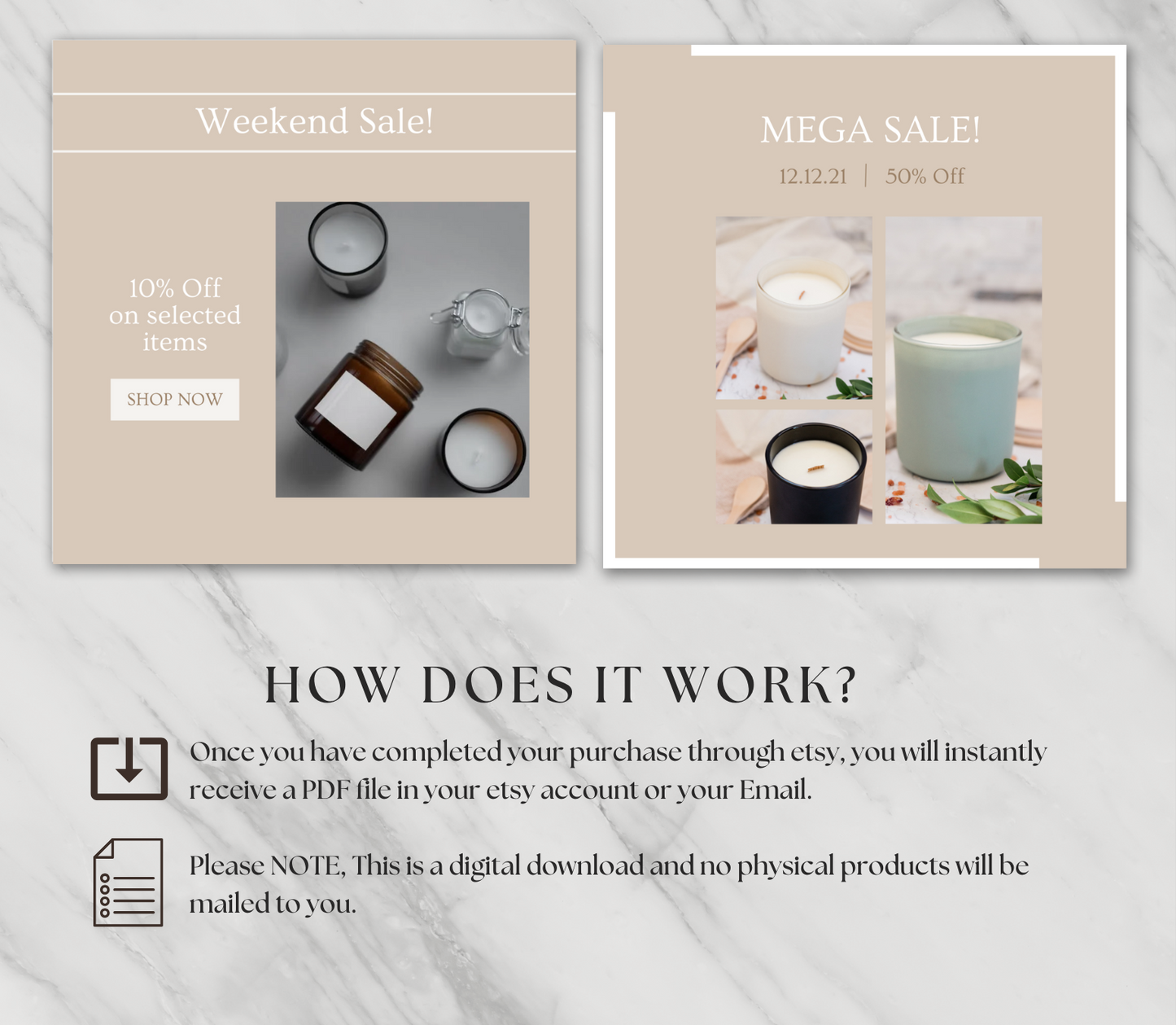 Scented Candle Instagram Templates | Editable Canva Social Media Kit | Cozy & Aesthetic Candle Marketing