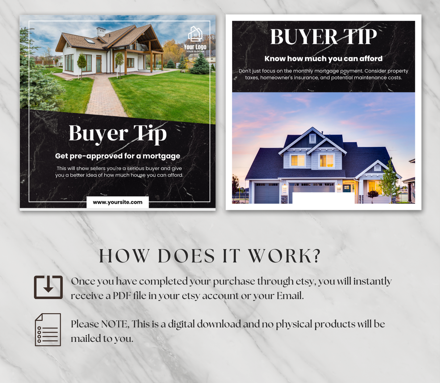 Real Estate Social Media Template | Realtor Instagram Canva Posts | Editable Marketing Graphics | Real Estate Agent Branding