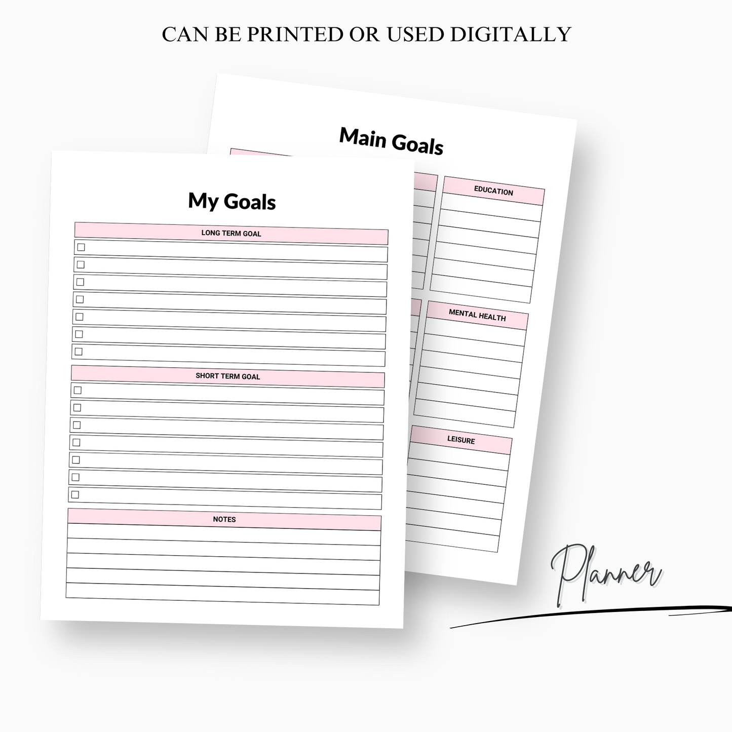 Minimalist Goal Planner for Productivity, Daily Planner, Habit Tracker, Personal Organizer, Goal Setting Journal, Life Planner, Goal Tracker