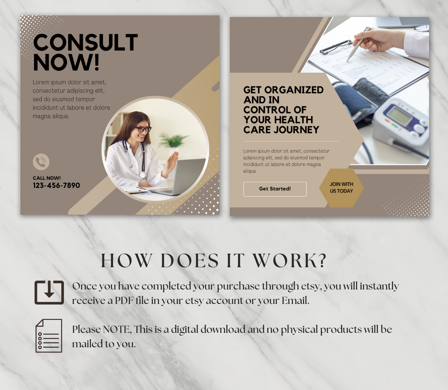 Healthcare Instagram Post Templates | Editable Canva Social Media Kit | Medical & Wellness Marketing