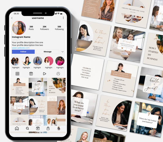 Women Entrepreneur Instagram Post Templates | Editable Canva Social Media Kit | Business & Branding Content