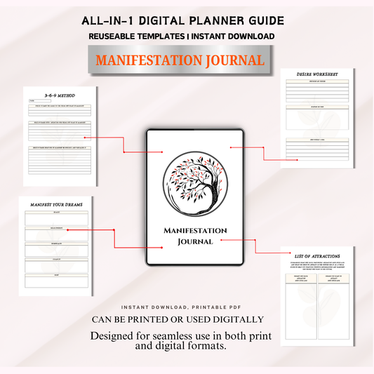 Manifestation Journal, Law of Attraction Notebook, Inspirational Planner, Gratitude Journal, Manifesting Dreams, Vision Board Book