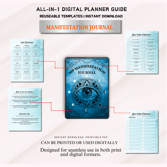 369 Manifestation Journal, Law of Attraction Planner, Abundance Journal, Numerology Gift, Spiritual Notebook, Numerology Planner