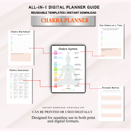 Chakra Planner, Undated Daily Organizer, Spiritual Journal, Meditation Tracker, Mindfulness Gift, Manifestation Notebook, Energy Alignment
