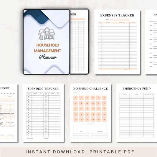 Household Management Planner, Daily Planner Organizer, Family Planner Notebook, Home Organization Tool, Planner Gift, Budget Tracker