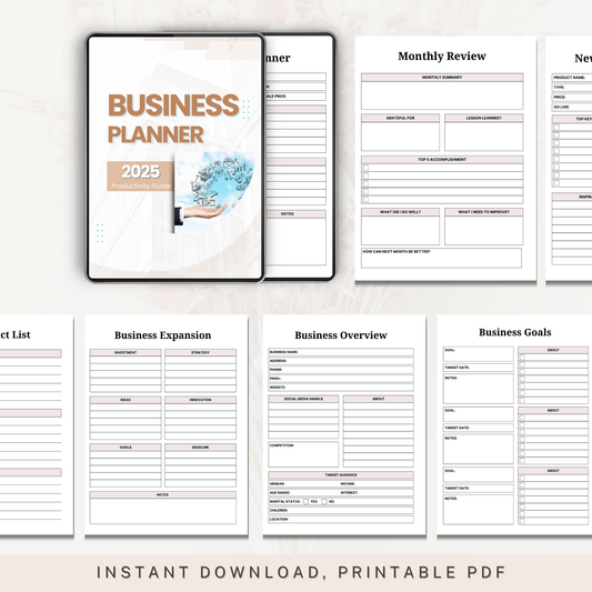 Business Planner, Daily Organizer, Weekly Agenda, Work Planner, Office Supply, Gift for Entrepreneurs, Entrepreneur Gift, Office Stationery