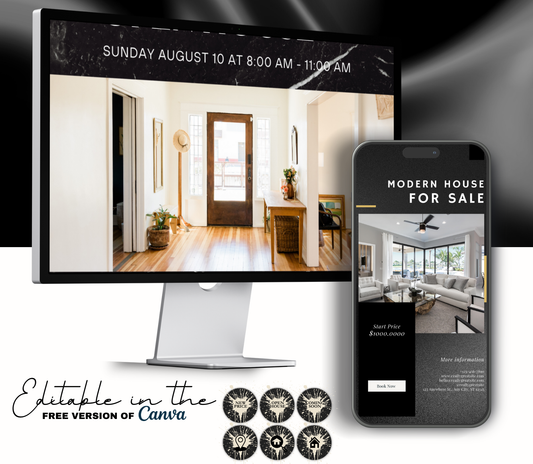 Realtor Branding Kit | Real Estate Canva Template | Open House Flyer, Social Media Post, Marketing Materials | Instant Download