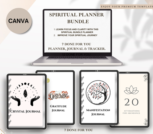 Spirituality Bundle | Workbooks - plr, Feminine Energy, Higher Self, Life Purpose, Manifestation, Abundance, Mindfulness, plr.