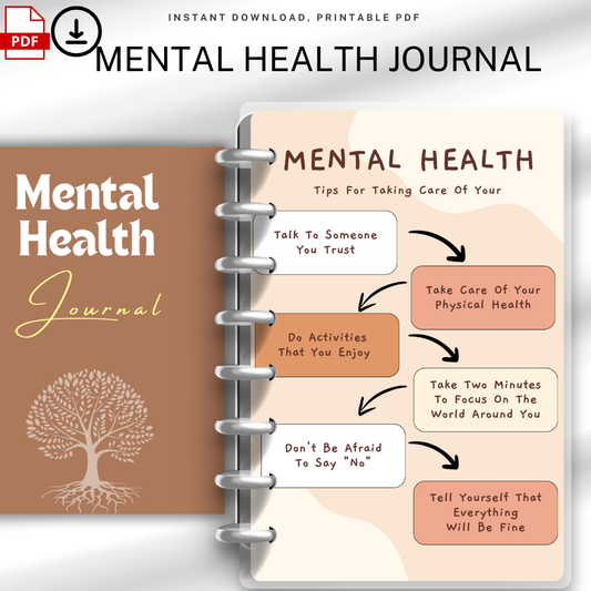 Mental Health Journal, Self-Care Planner, Wellness Notebook, Positive Affirmations, Therapy Diary, Mindfulness Gift, Gratitude Journal.