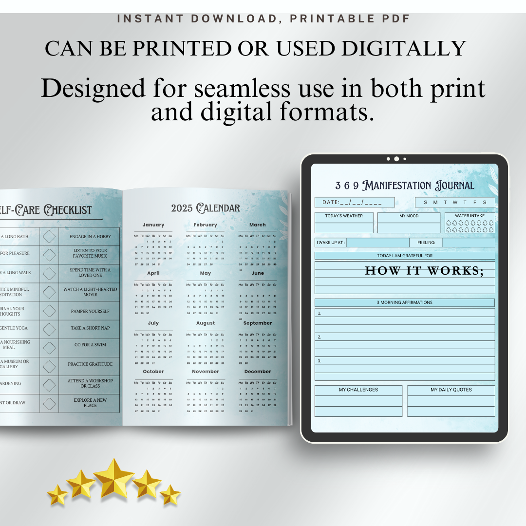 369 Manifestation Journal, Law of Attraction Planner, Abundance Journal, Numerology Gift, Spiritual Notebook, Numerology Planner
