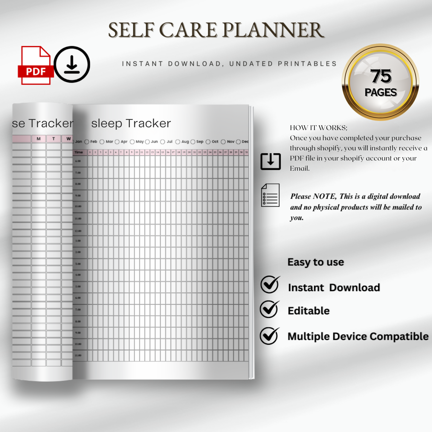 Self Care Journal, Guided Journal, Wellness Planner, Mindfulness Notebook, Mental Health Tracker, Gratitude Diary, Daily Reflection Notebook.