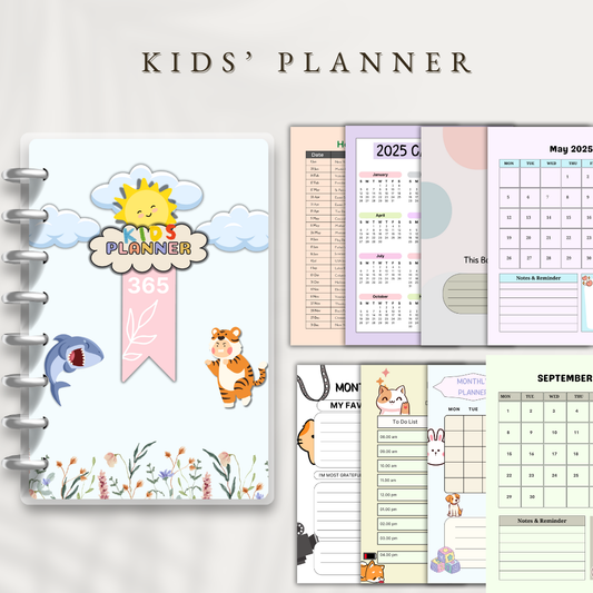 Kids Planner 365 Days, Children's Organizer, Daily Scheduler, Colorful Agenda, Academic Calendar, School Year Planner, Fun Activity Planner