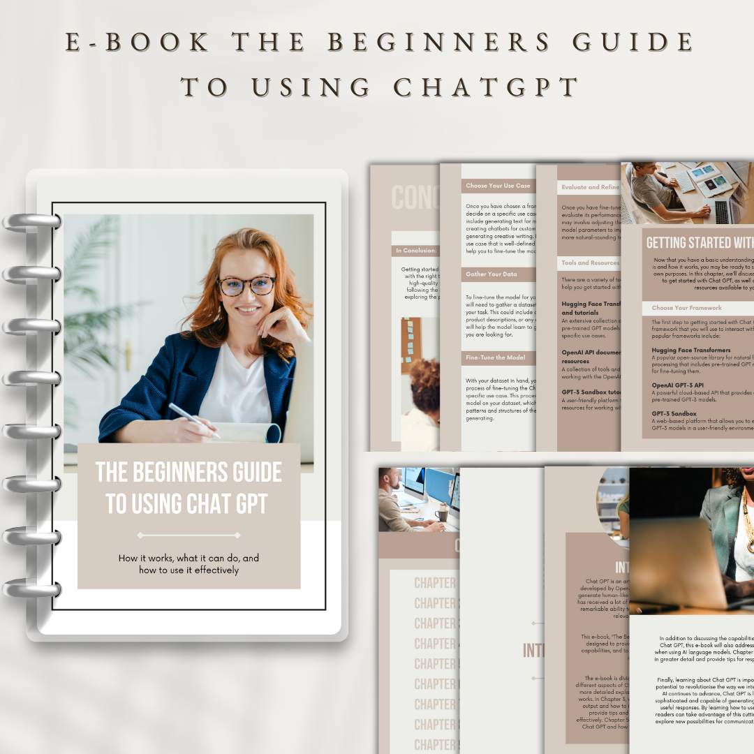 E-Book The Beginners Guide to Using ChatGPT, ChatGPT Tutorial, AI Chatbot Guide, Digital User Manual, Learn ChatGPT, Digital User Manual