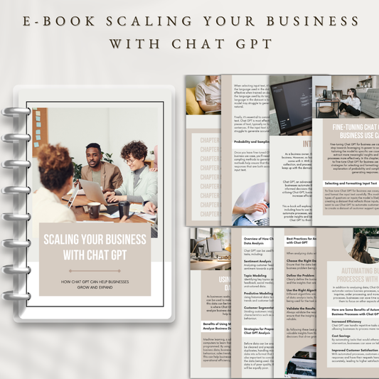 E-Book Scaling Your Business with Chat GPT, Entrepreneur Guide, Business Growth Strategy, Chatbot Technology, Digital Marketing, Growth Tips.