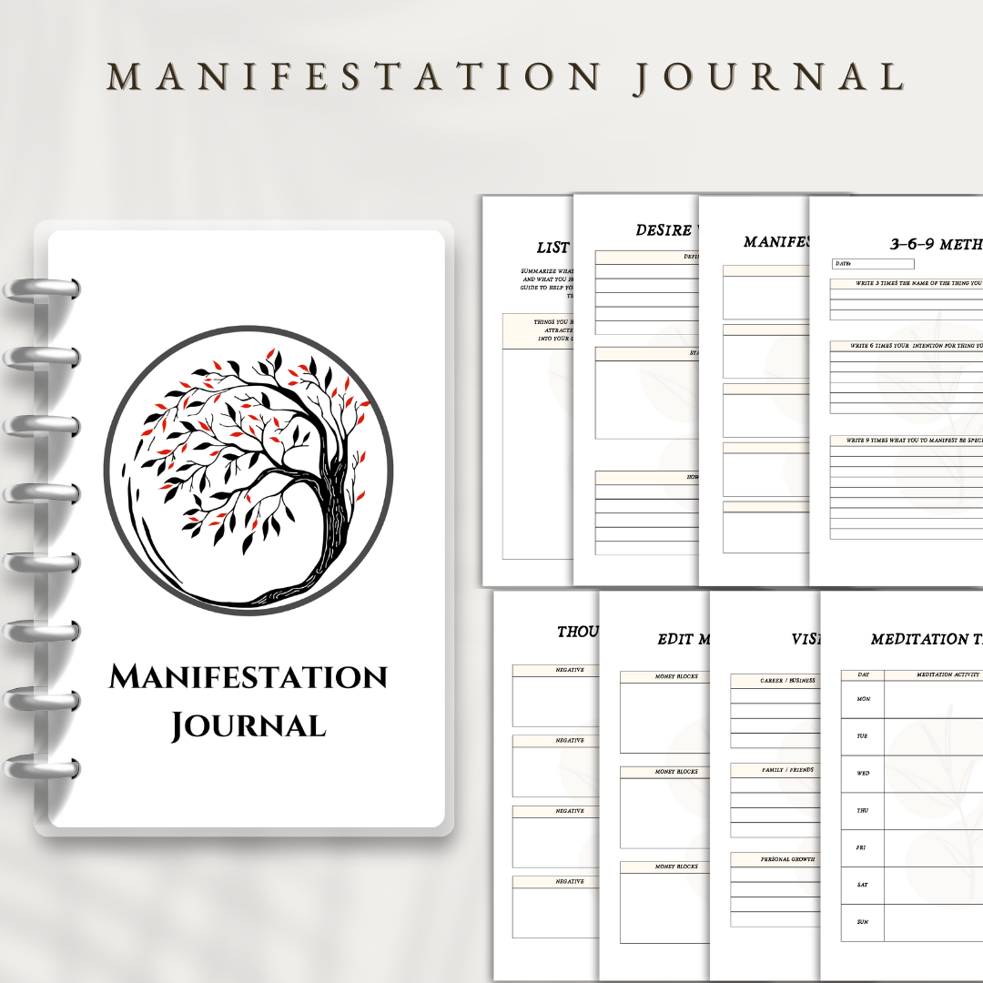 Manifestation Journal, Law of Attraction Notebook, Inspirational Planner, Gratitude Journal, Manifesting Dreams, Vision Board Book