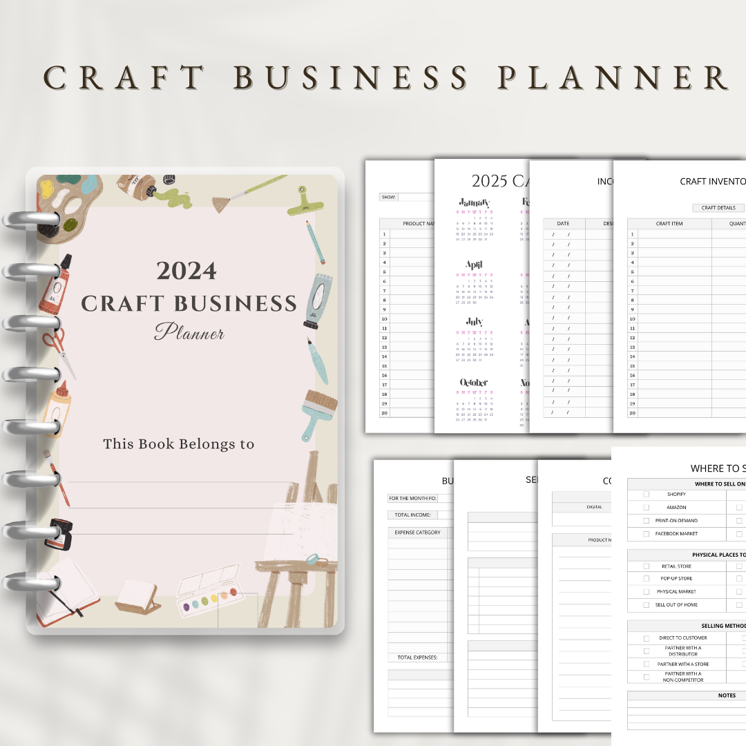 Craft Business Planner, Small Business Organizer, Creative Entrepreneur Notebook, Planner Journal, Business Owner Gift, Etsy Shop Organizer