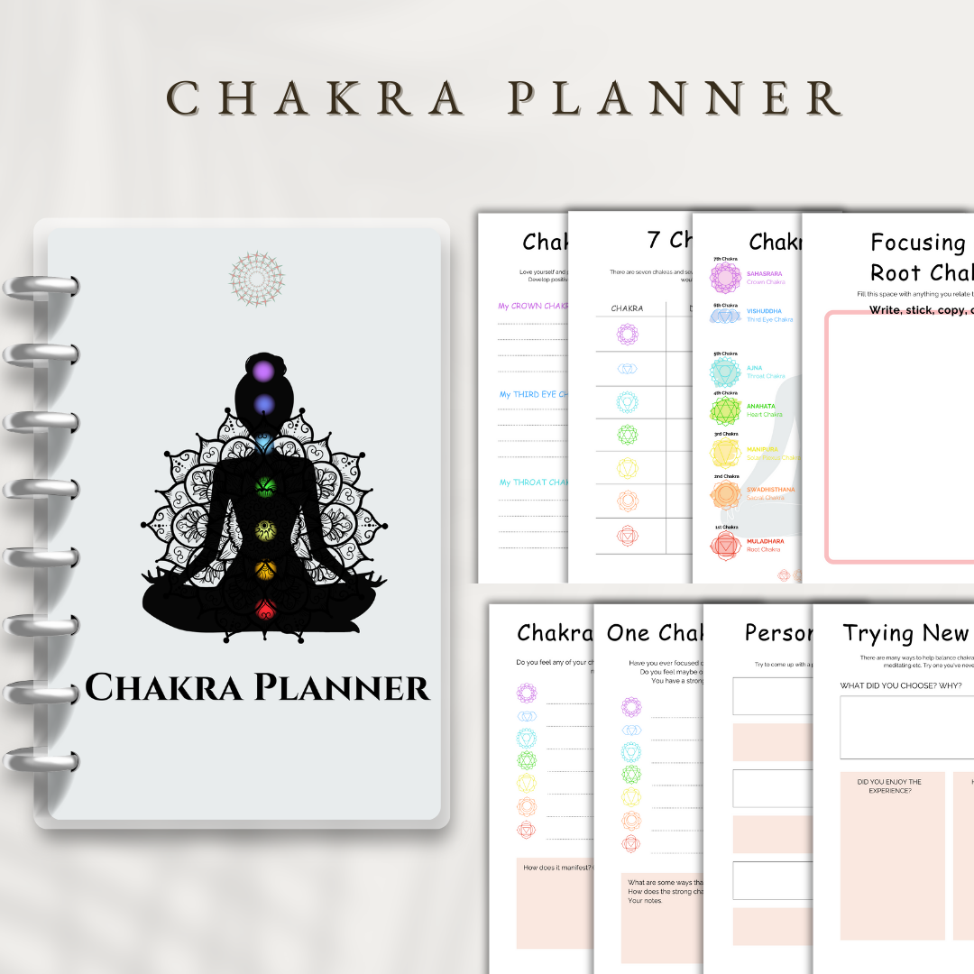 Chakra Planner, Undated Daily Organizer, Spiritual Journal, Meditation Tracker, Mindfulness Gift, Manifestation Notebook, Energy Alignment