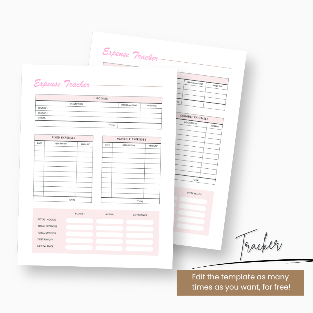 Expense Tracker Notebook, Budget Planner, Financial Journal, Money Organizer, Budgeting Tool