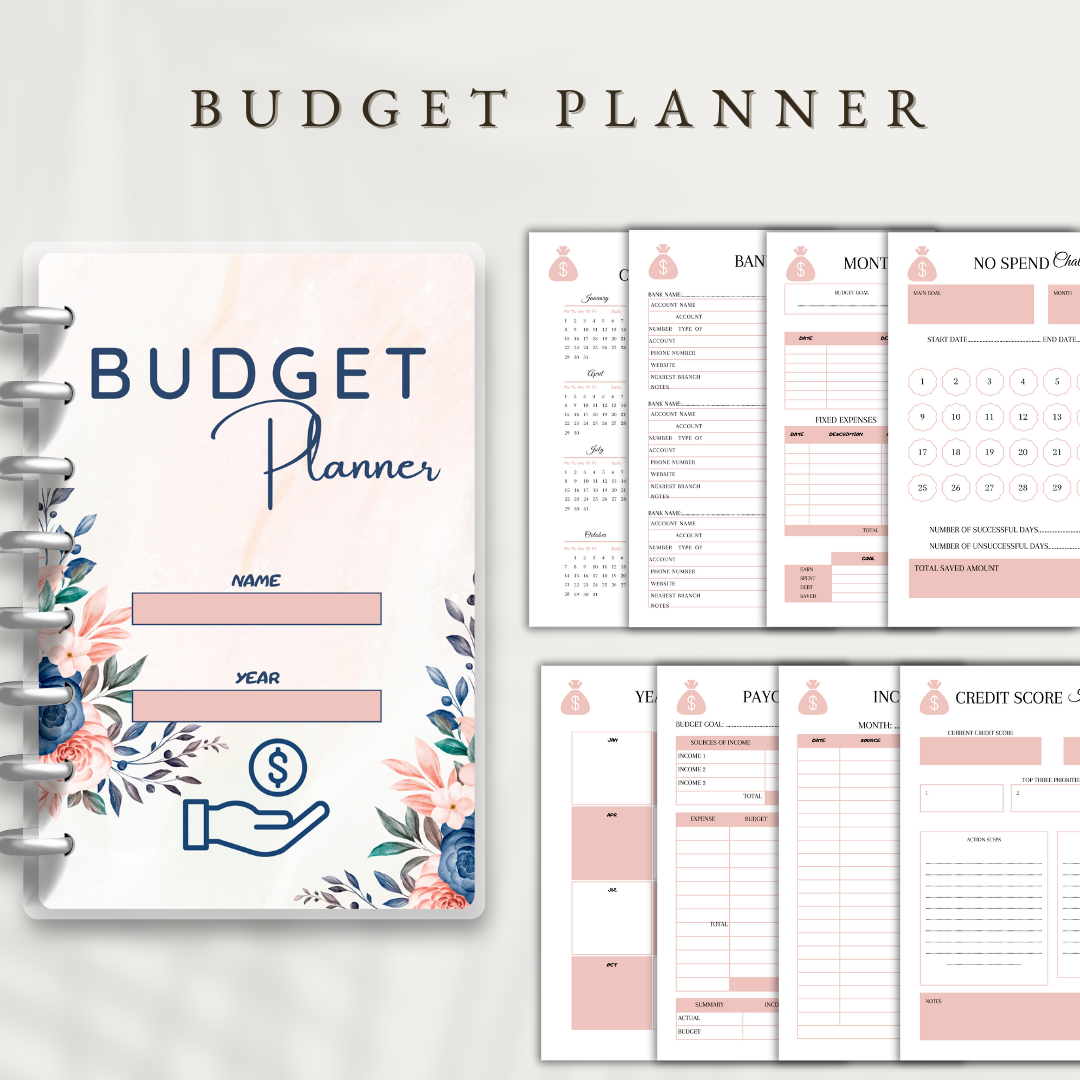 Budget Planner Template Printable, Financial Organizer, Money Management Tracker, Expense Tracker, Budgeting Tool, Budget Tracker Template