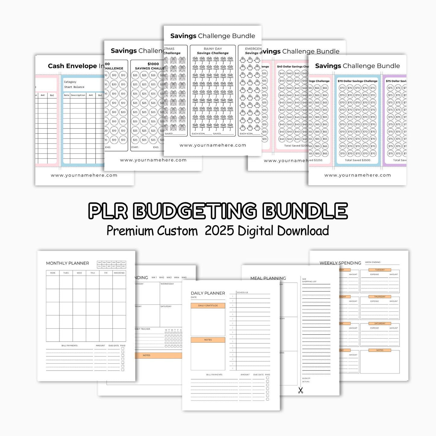 Budgeting & Finance PLR Bundle Templates for Saving, Tracking & Planning