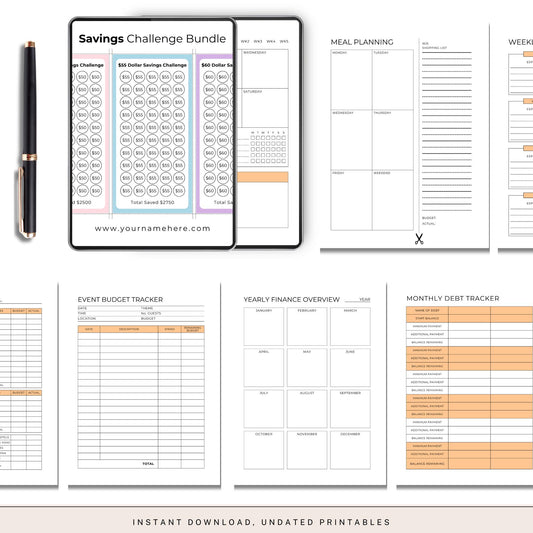 Budgeting & Finance PLR Bundle Templates for Saving, Tracking & Planning
