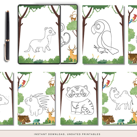 Jungle Animals Coloring Book for Kids – Fun Printable Art Activity for Boys & Girls