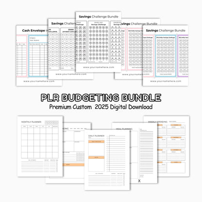 Budgeting & Finance PLR Bundle Templates for Saving, Tracking & Planning