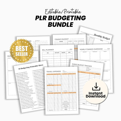 Budgeting & Finance PLR Bundle Templates for Saving, Tracking & Planning