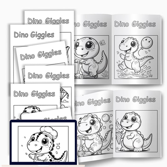 Funny Dinosaur Coloring Book for Kids – Printable Dino Pages for Boys & Girls (Instant Download)